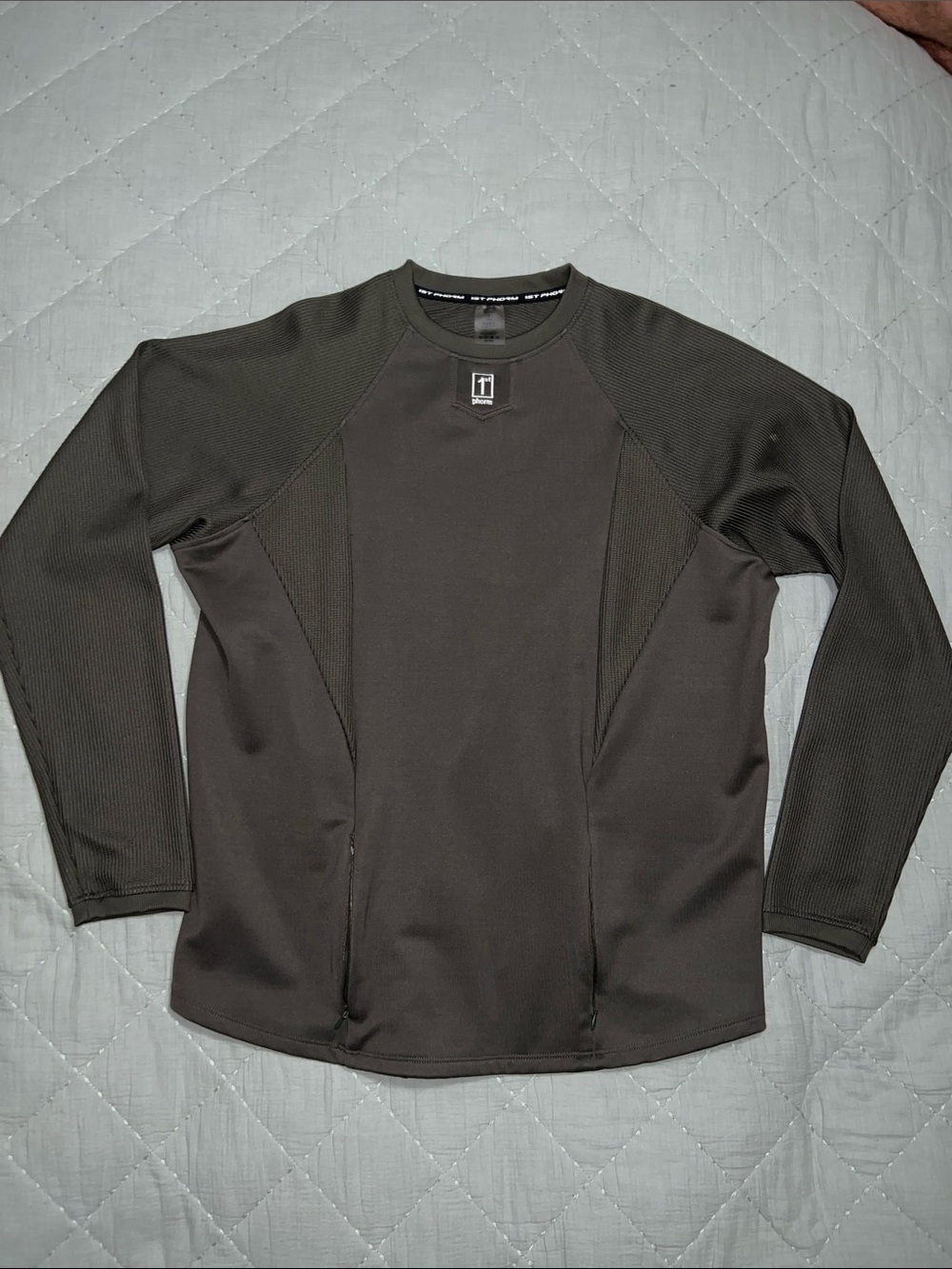 1st Phorm Men's Long-Sleeve Technical Crew Neck Shirt Olive Green